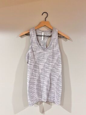 Athleta Striped Gray Racerback Tank Top size small